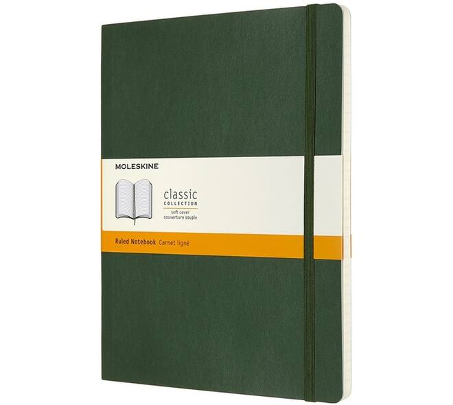 Notitieboek Moleskine XL 190x250mm lijn soft cover myrtle green