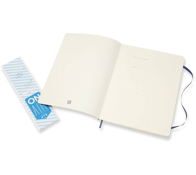 Notitieboek Moleskine XL 190x250mm lijn soft cover sapphire blue