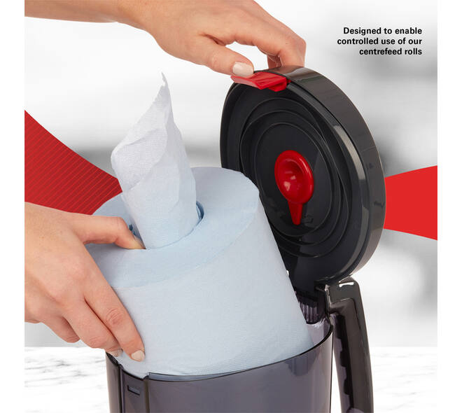 Poetspapierdispenser WypAll L10 Reach draagbare dispenser zwart 6221