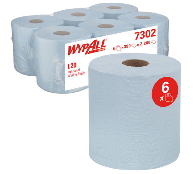 Poetspapier WypAll L20 GeneralClean 2-laags 336 vel blauw 7302