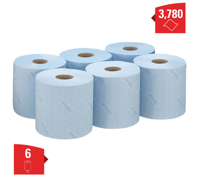 Poetspapier WypAll L10 GeneralClean 1-laags 630 vel blauw 7494