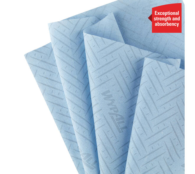 Poetspapier WypAll L10 GeneralClean 1-laags 630 vel blauw 7494