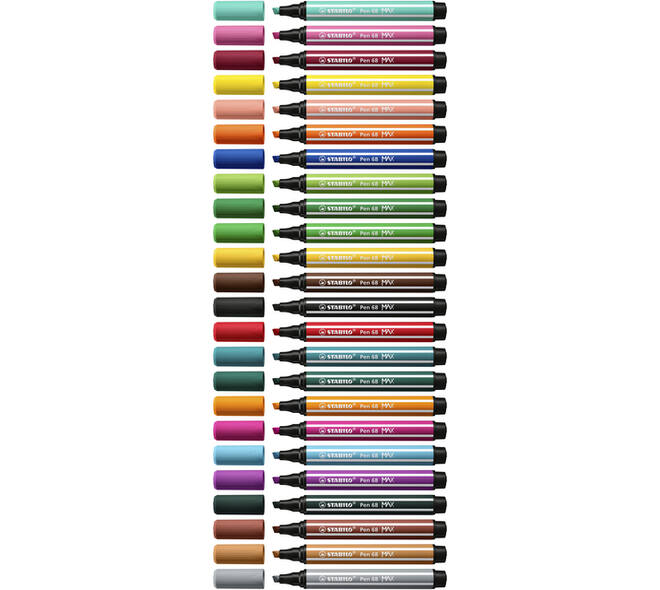 Viltstift STABILO Pen 68 Max Arty assorti etui à 24 stuks