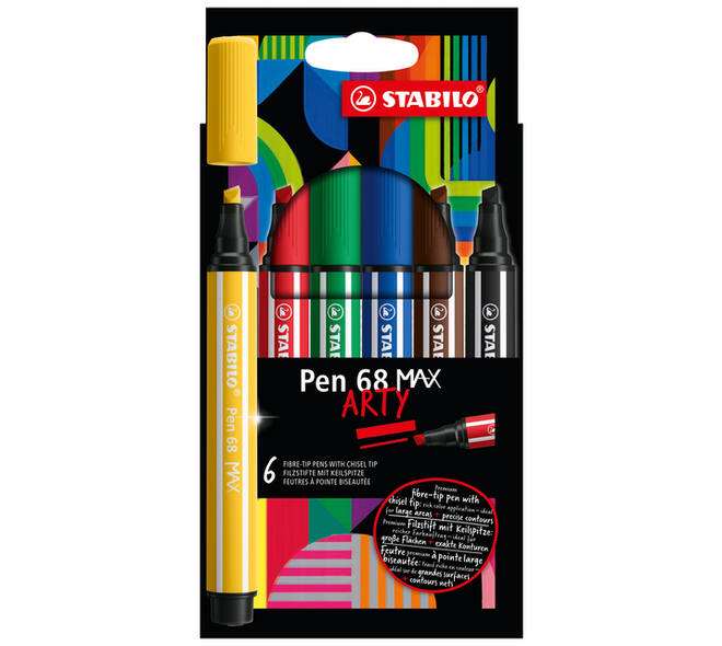 Viltstift STABILO Pen 68 Max Arty assorti etui à 6 stuks