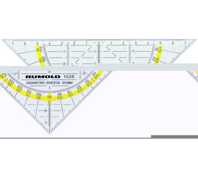 Geodriehoek Rumold 1026 160mm transparant