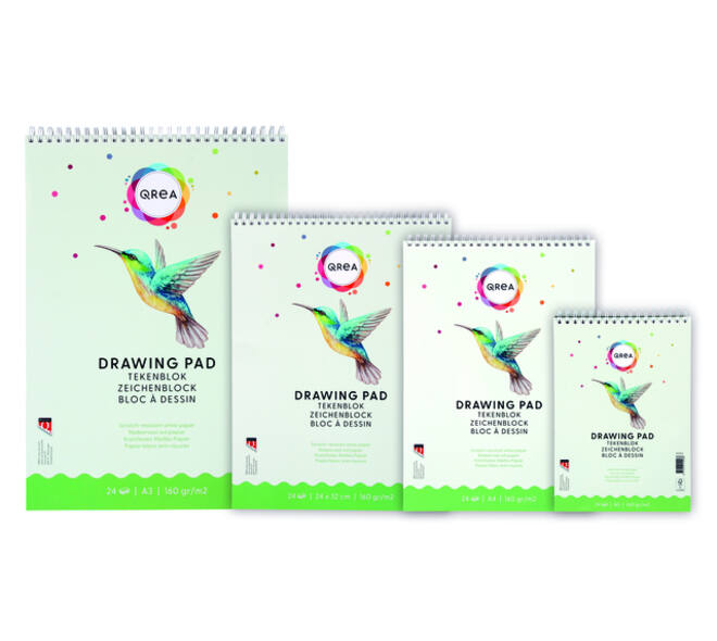 Tekenblok Qrea A4 24 vel 160gr spiraal