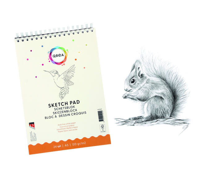 Schetsblok Qrea A5 24 vel 120gr spiraal