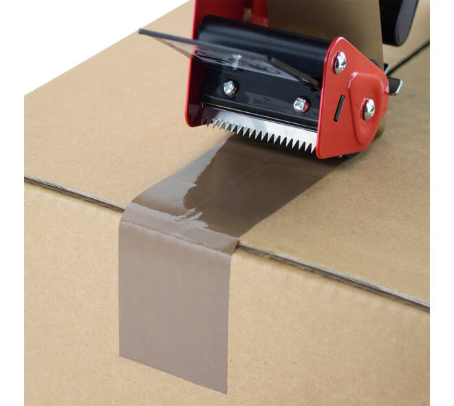 Verpakkingstape dispenser Rapesco Germ-Savvy 960 antibacterieel met bruine tape zwart