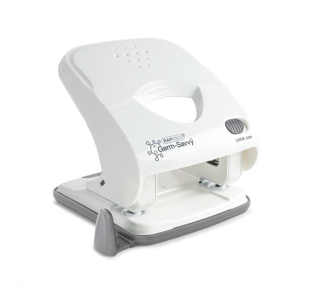 Perforator Rapesco Germ-Savvy Less Effort Eco X5-40ps antibacterieel 2-gaats wit