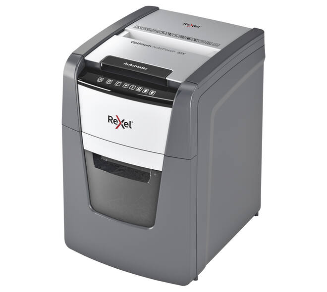 Papiervernietiger Rexel Optimum Auto+ 90X snippers 4x28mm