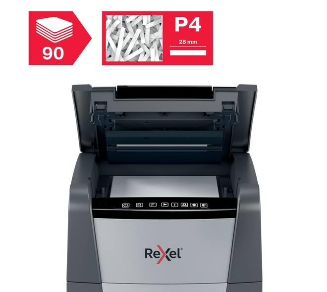 Papiervernietiger Rexel Optimum Auto+ 90X snippers 4x28mm