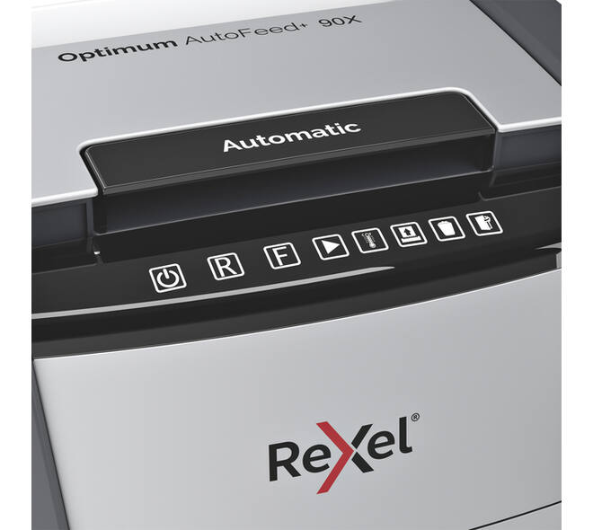 Papiervernietiger Rexel Optimum Auto+ 90X snippers 4x28mm