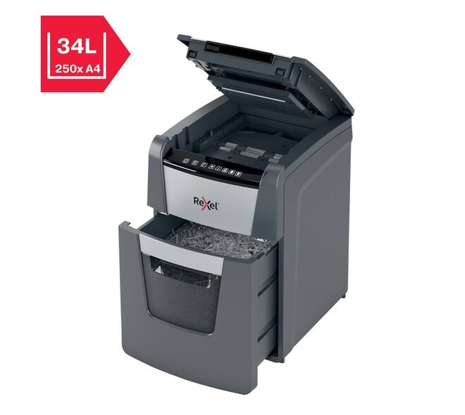 Papiervernietiger Rexel Optimum Auto+ 90X snippers 4x28mm