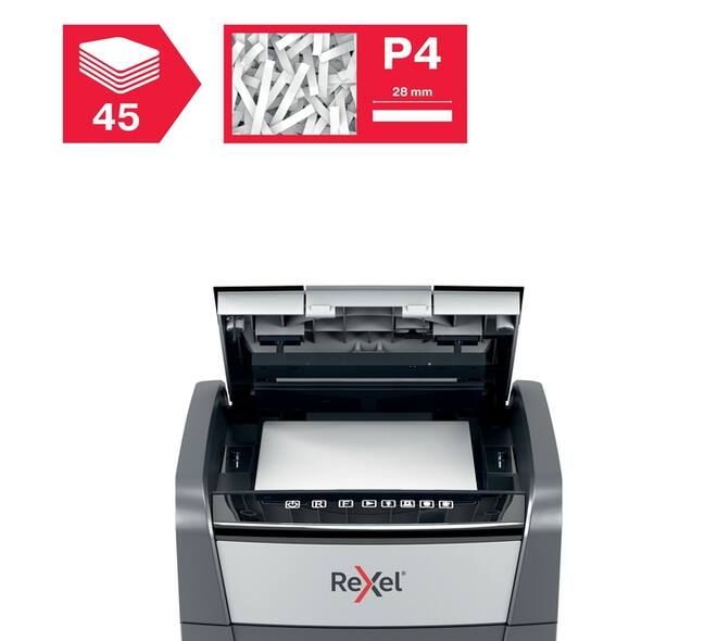 Papiervernietiger Rexel Optimum Auto+ 45X snippers 4x28mm