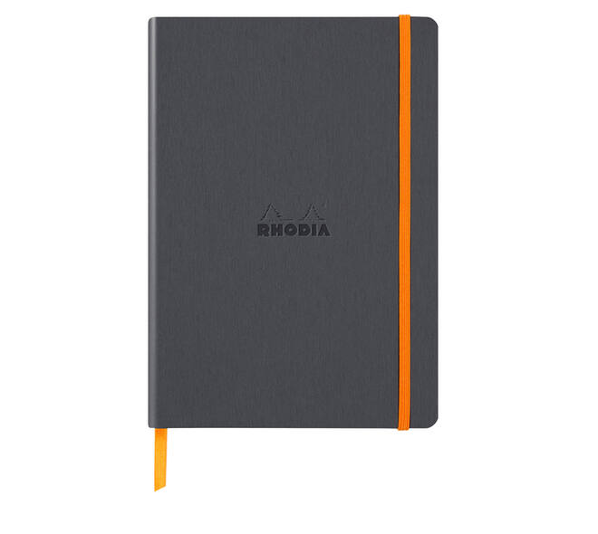 Notitieboek Rhodia A5 lijn 80 vel 90gr titanium