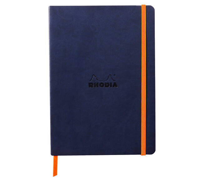 Notitieboek Rhodia A5 lijn 80 vel 90gr nachtblauw