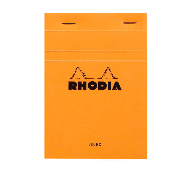 Schrijfblok Rhodia A6 lijn 80 vel 80gr oranje