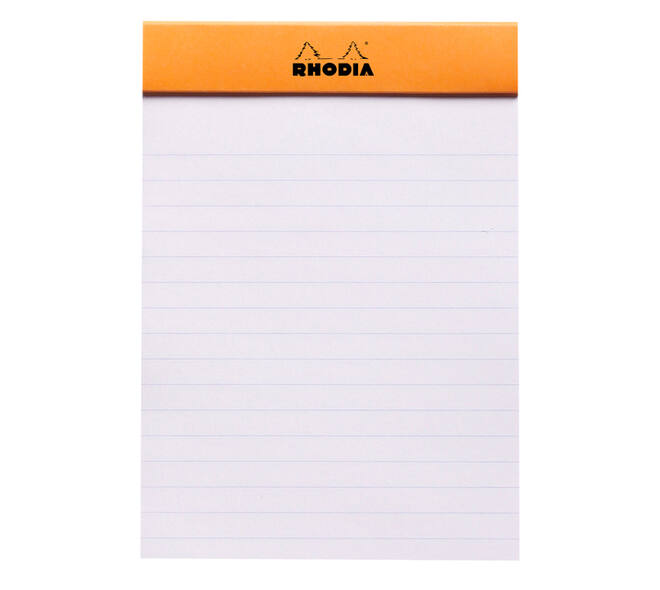 Schrijfblok Rhodia A6 lijn 80 vel 80gr oranje