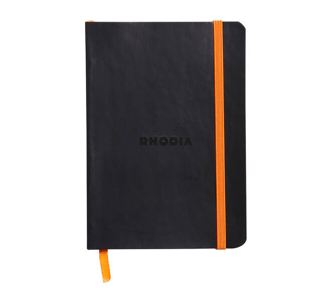 Notitieboek Rhodia A6 lijn 72 vel 90gr zwart