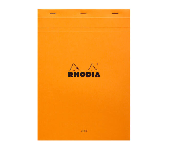 Schrijfblok Rhodia A4 lijn 80 vel 80gr oranje