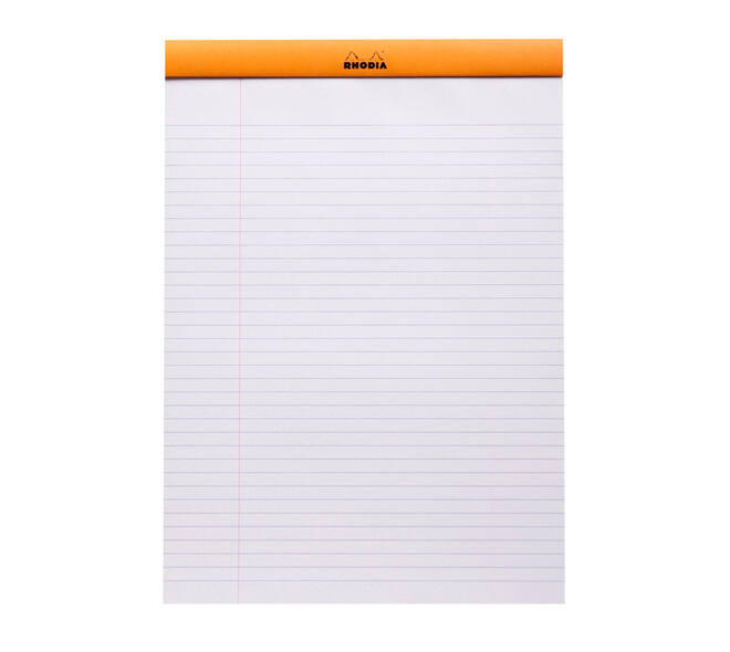 Schrijfblok Rhodia A4 lijn 80 vel 80gr oranje