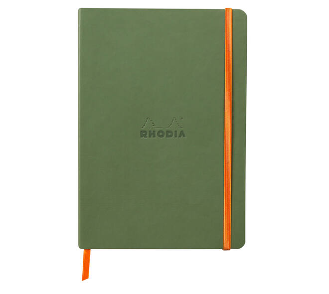 Notitieboek Rhodia A5 lijn 80 vel 90gr saliegroen