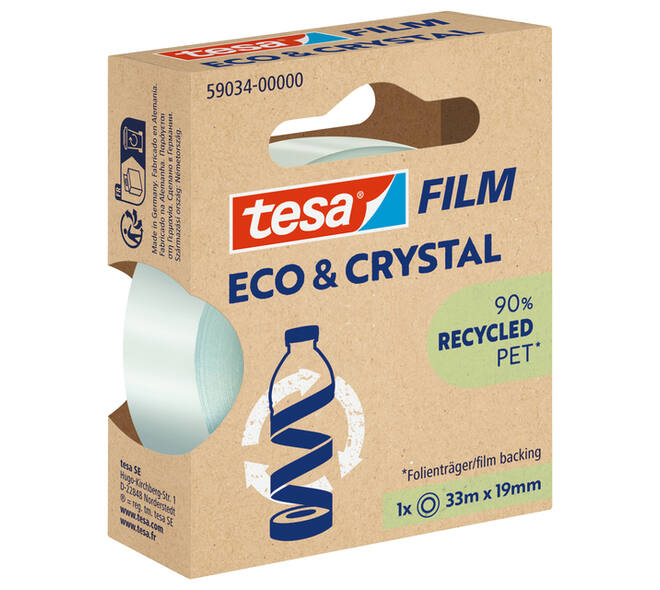 Plakband Tesa eco&crystal 59034 19mmx33m transparant blister