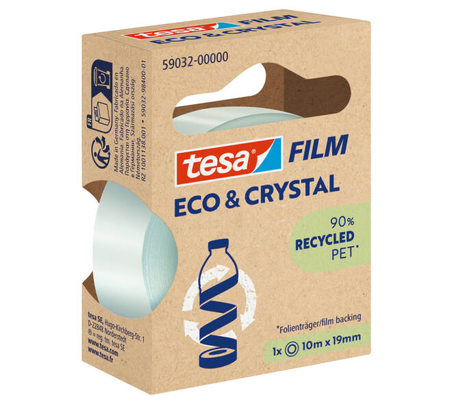Plakband Tesa eco&crystal 59032 19mmx10m transparant blister