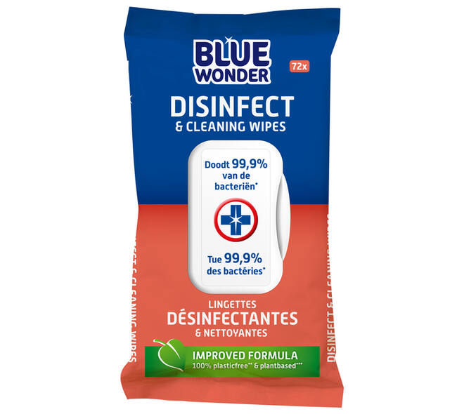 Desinfectiereinigerdoekjes Blue Wonder 72stuks