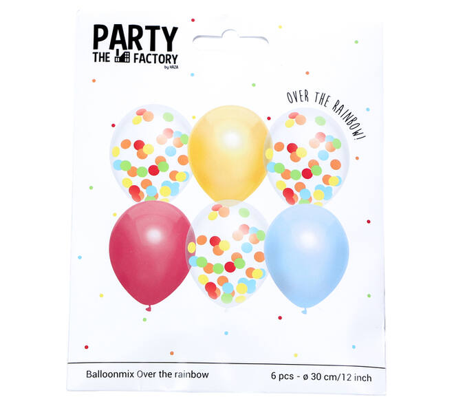 Ballonnen Haza Over The Rainbow 30cm 6 stuks assorti