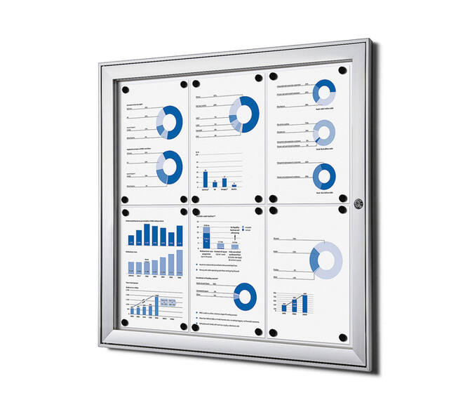 Vitrinebord Quantore luxe 6x A4 zilver