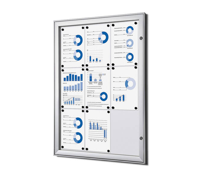Vitrinebord Quantore luxe 9x A4 zilver
