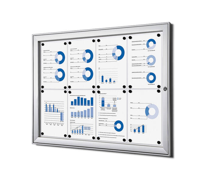 Vitrinebord Quantore luxe 8x A4 zilver