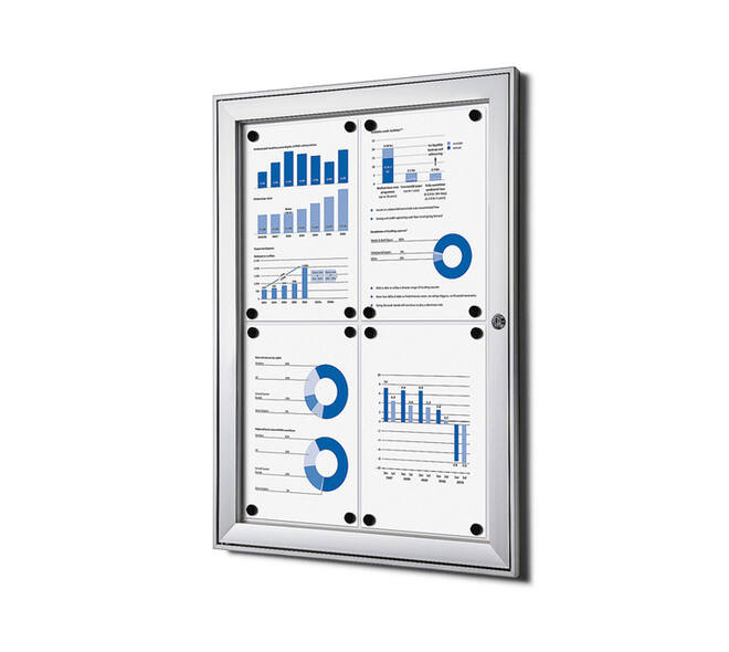Vitrinebord Quantore luxe 4x A4 zilver