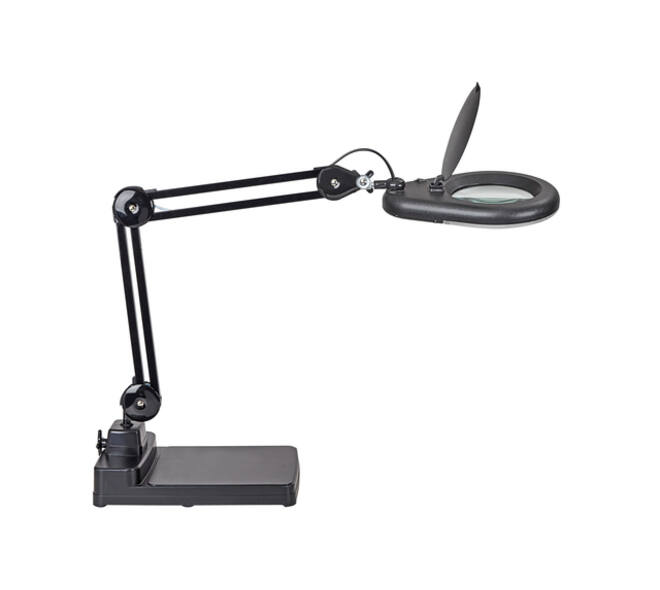 Loeplamp MAUL Viso LED met voet zwart