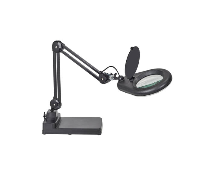 Loeplamp MAUL Viso LED met voet zwart