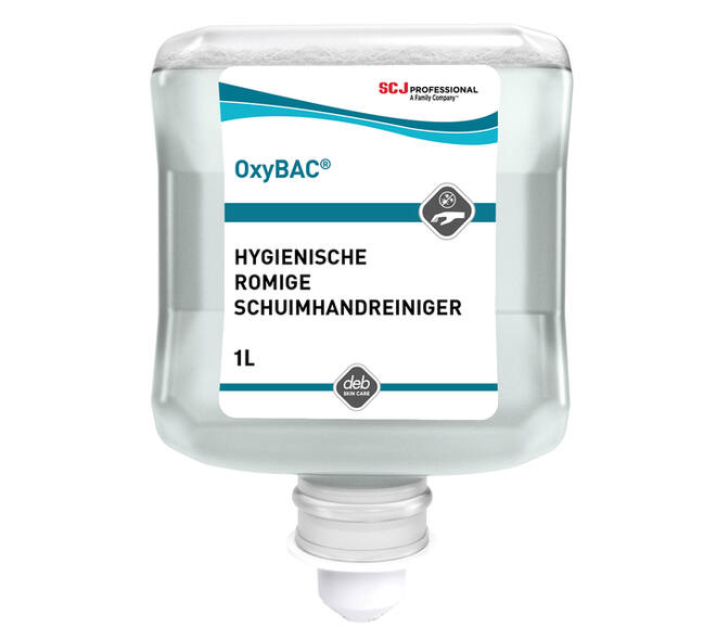 Handreiniger SCJ Oxy Bac Foam Wash antibacteriëel parfumvrij 1000ml