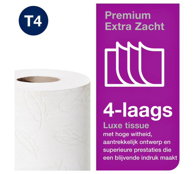 Toiletpapier Tork T4 Premium 4-laags 150 vel wit 110406