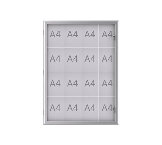 Buiten- binnenvitrine MAUL excite whiteb 16xA4