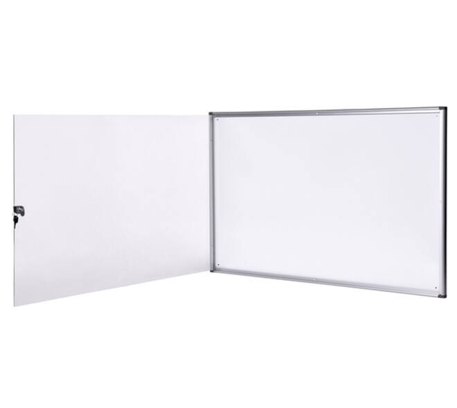 Binnenvitrine wand MAULextraslim whiteboard 8xA4 met slot