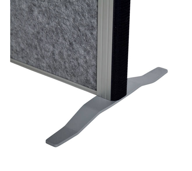 Scheidingswand MAUL akoestiek 100x180 2x whiteb. 1x donkergr alum.frame op voet