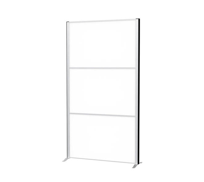 Scheidingswand MAUL akoestiek 100x180 whiteboard alum.frame op voet
