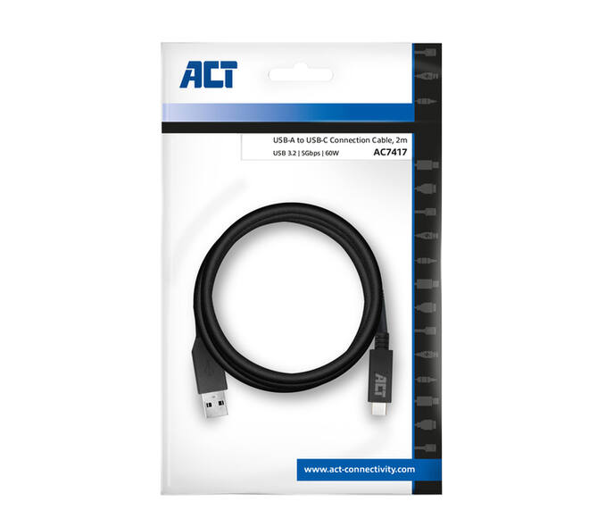 Kabel ACT USB A 3.2 naar USB-C 2 meter
