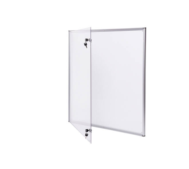 Binnenvitrine wand MAULextraslim whiteboard 12xA4 met slot