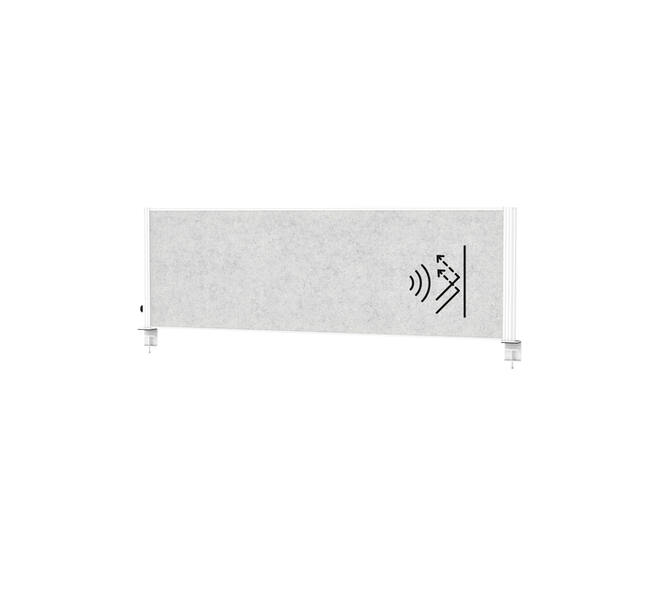 Scheidingswand MAUL akoestiek Uplight 120x50 lichtgrijs antrac.frame tafelklem