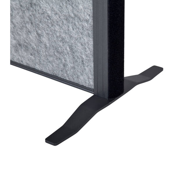 Scheidingswand MAUL akoestiek 100x180 2xdonker- 1xlichtgrijs antrac.frame op voet