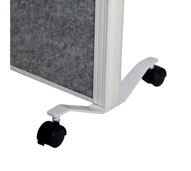 Scheidingswand MAUL akoestiek 100x180 2x licht- 1x donkergrijs wit frame mobiel