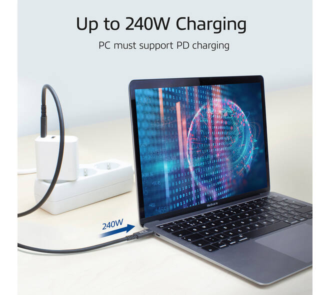 Kabel ACT USB-C USB 4 20Gbps Thunderbolt3 1 meter
