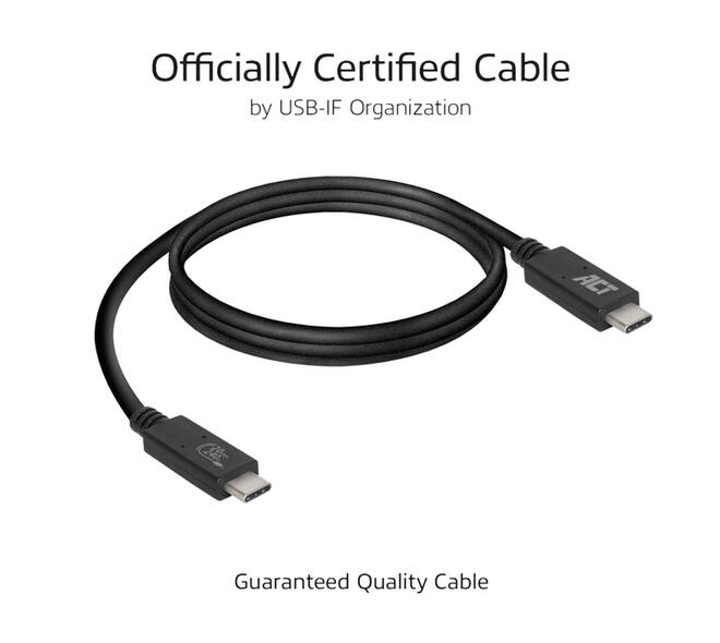 Kabel ACT USB-C USB 4 20Gbps Thunderbolt3 1 meter