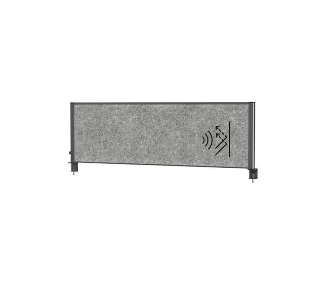 Scheidingswand MAUL akoestiek Uplight 160x50 donkergrijs antrac.frame tafelklem